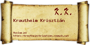 Krautheim Krisztián névjegykártya