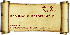 Krautheim Krisztián névjegykártya